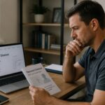 Man researching Peyronie’s disease symptoms at home after noticing possible changes.